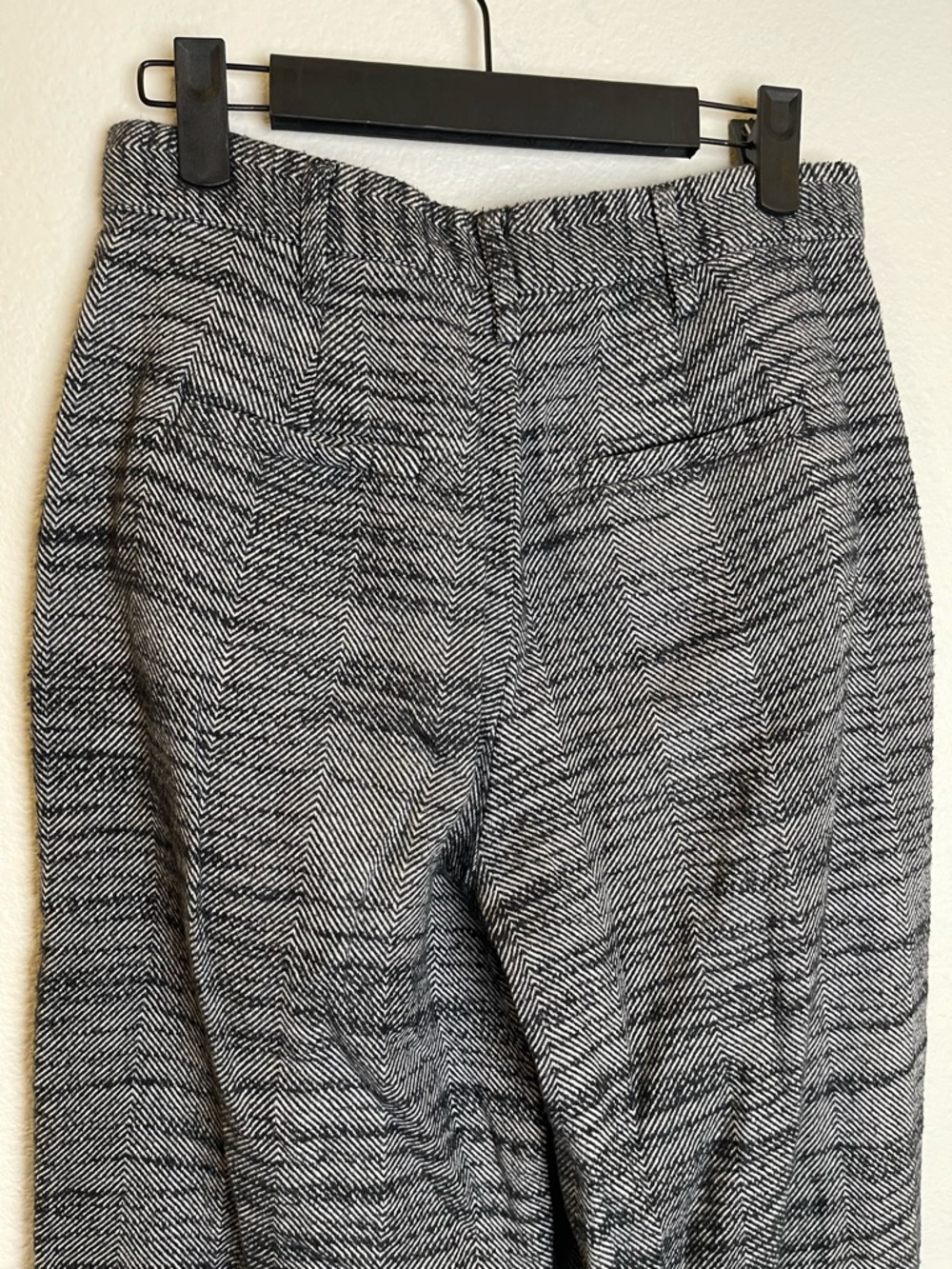 Urban Outfitters XS Wide Leg Crop Herringbone Print Pants Trousers Pleated Baggy - Picture 5 of 9